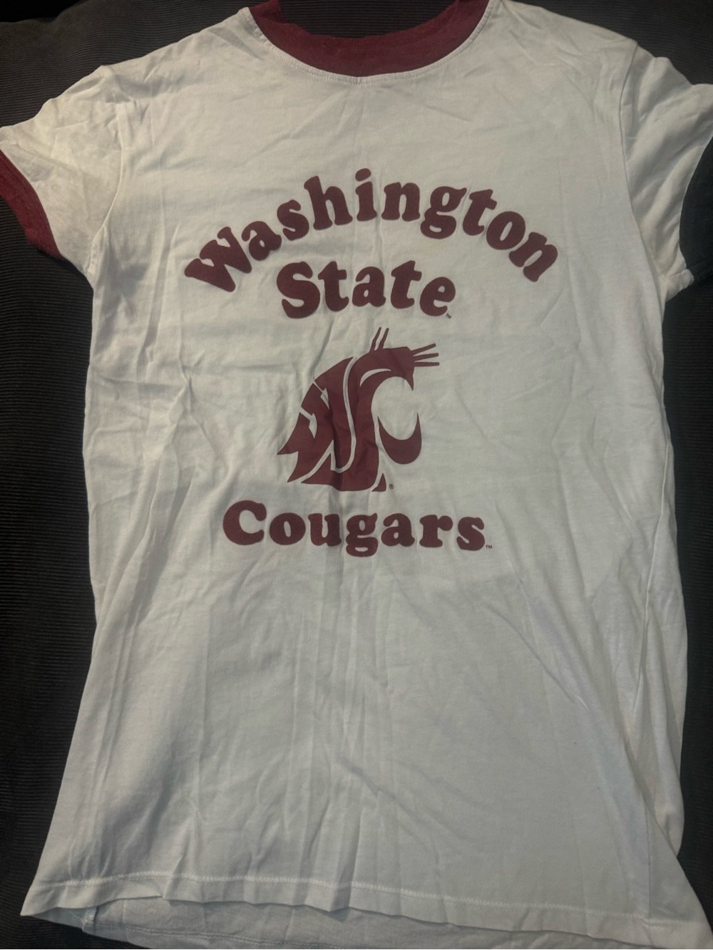 Russell Athletic White and Maroon Washington State Cougars Tee